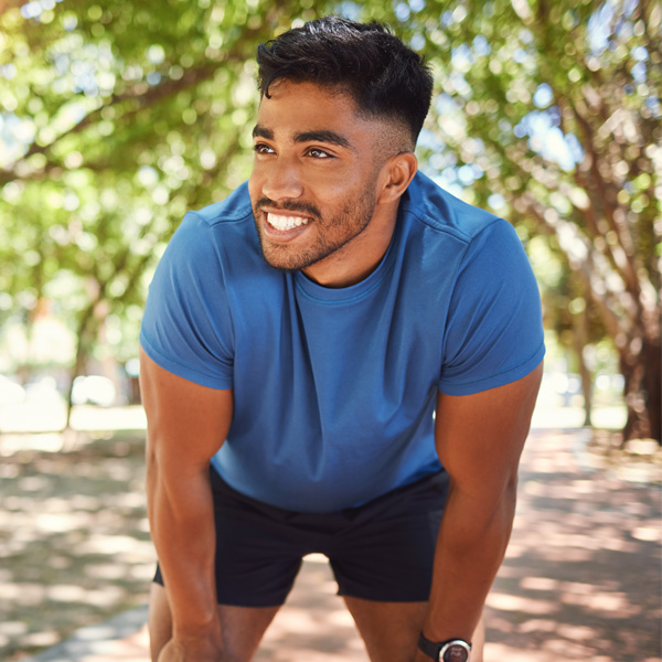 Man resting before a run